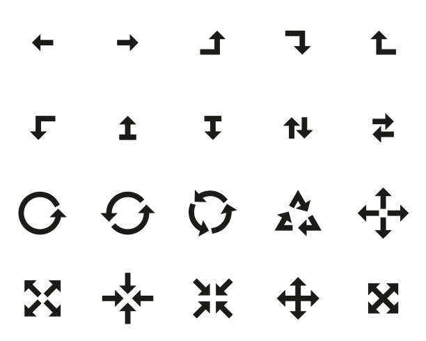 箭头或导航图标黑色和白色设置大图片下载