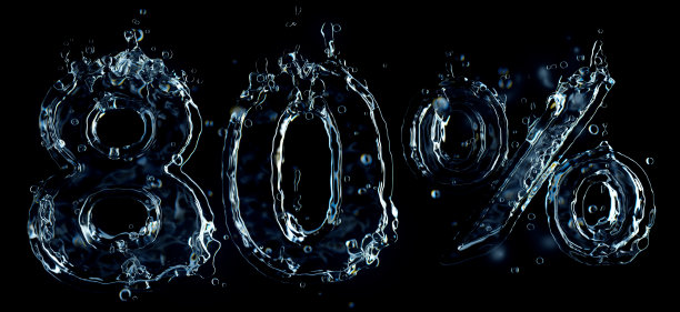 八折优惠标志水飞溅图片下载