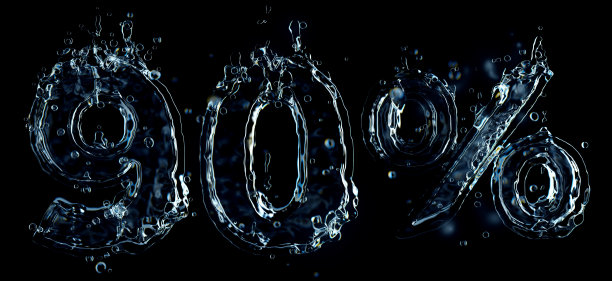 九折优惠标志水飞溅图片下载