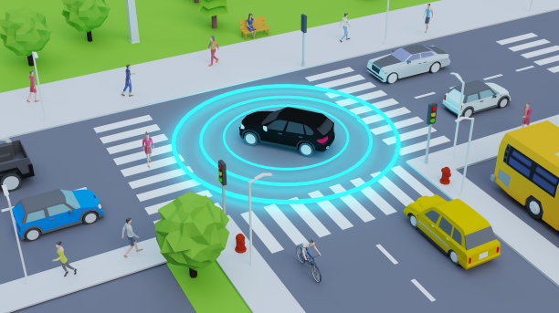 电动汽车与先进的技术自动刹车行人图片下载