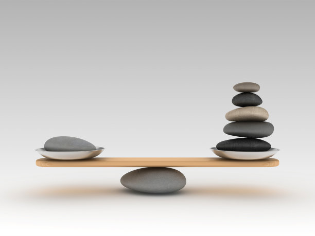 跷跷板规模的石头- 3D渲染图片下载