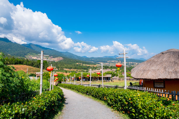 2019, 11月21日，云来视点，Santichon村，Pai, Mae Hong Son，泰国。图片下载