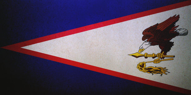 印在纸上的美属萨摩亚垃圾旗图片下载