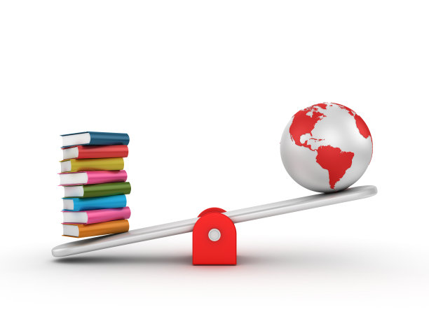 跷跷板比例与书籍- 3D渲染图片下载