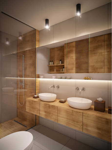 电脑生成的浴室图像。3 d渲染。图片下载