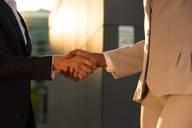 女雇主和候选人互相问候图片下载