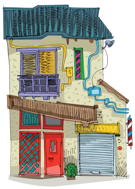 贫民窟一种贫穷的住宅，人口过剩图片下载