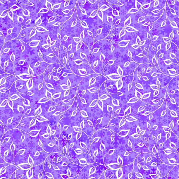 白色的霜冻图案在紫色背景的水彩雪花。无缝模式图片下载