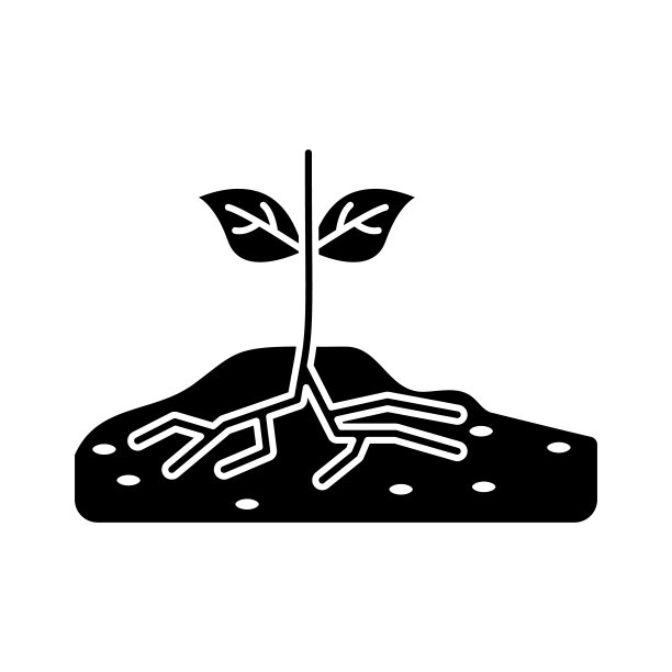 土壤地面上的叶子图标。简单的肥沃土地图标的用户界面和用户体验，网站或移动应用程序图片下载