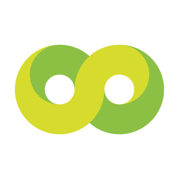 绿色无限符号图标。3想设计效果。矢量图图片下载