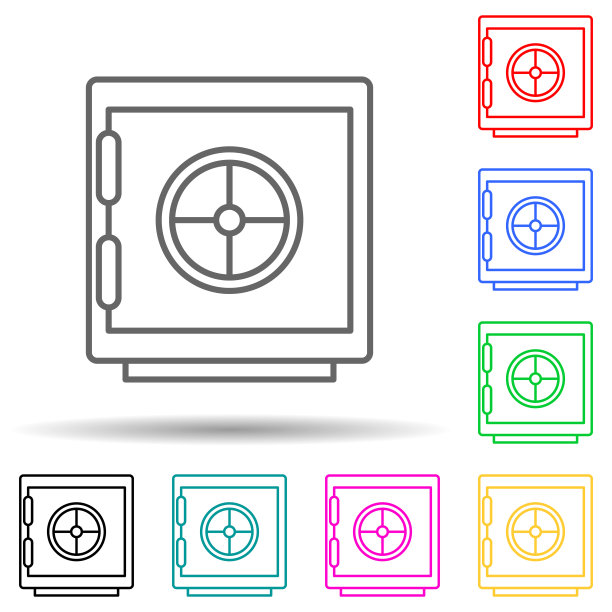 安全多色风格图标。简单的细线，轮廓向量的犯罪调查图标的用户界面和用户体验，网站或移动应用程序图片下载