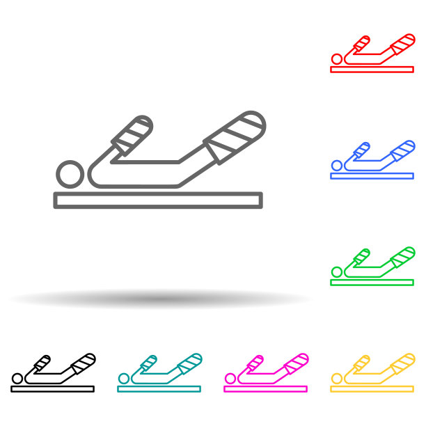 一个男人骨折多色风格的图标。简单的细线，轮廓矢量的用户界面和用户体验，网站或移动应用程序禁用图标图片下载