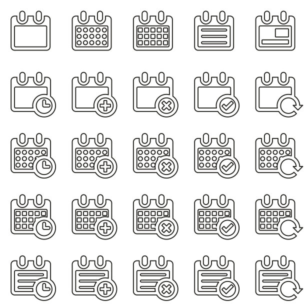 日历或日程图标细线大图片下载