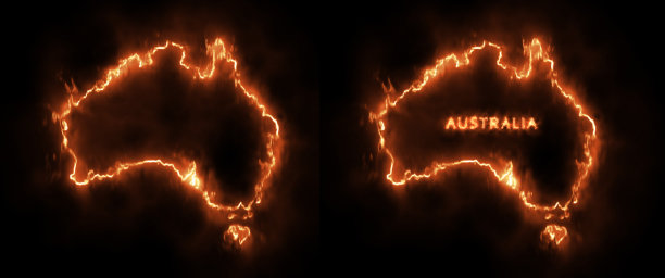 澳大利亚在森林火灾问题下的概念设计图片下载
