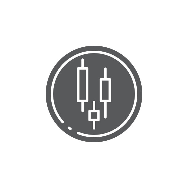 白色背景上交易的K线图矢量图标符号图片下载
