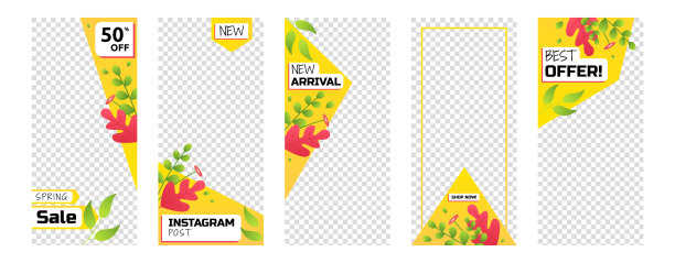 春花社交媒体故事现状商业营销模板集图片下载