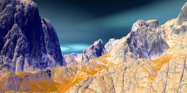 外星人的星球。山。3 d渲染图片下载