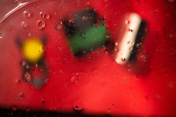 橙色、绿色、蓝色、黄色、红色等色彩抽象的图案，纹理丰富。美丽的背景。图片下载