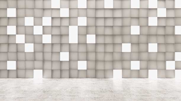 空混凝土几何墙与灯图片下载