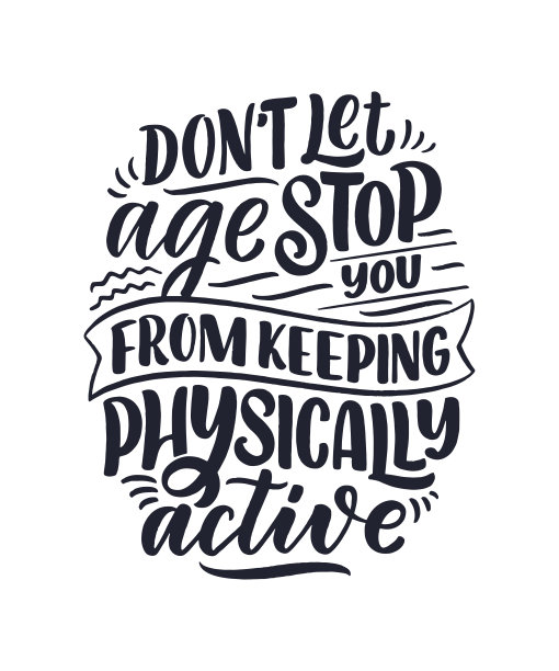 现代时尚的手绘字体标语。关于老年的名言。励志书法海报，排版印刷。的口号。向量图片下载