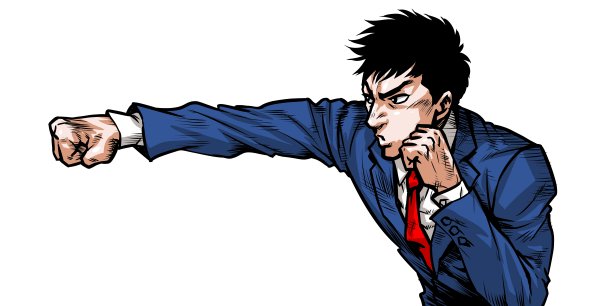 光头商人打出了一记直拳图片下载