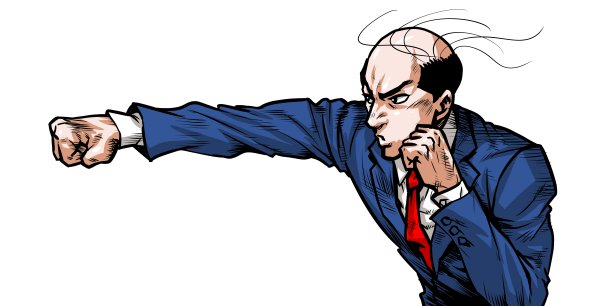 光头商人打出了一记直拳图片下载