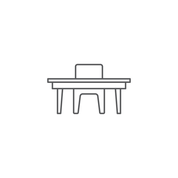 椅子和桌子矢量图标符号孤立在白色背景图片下载