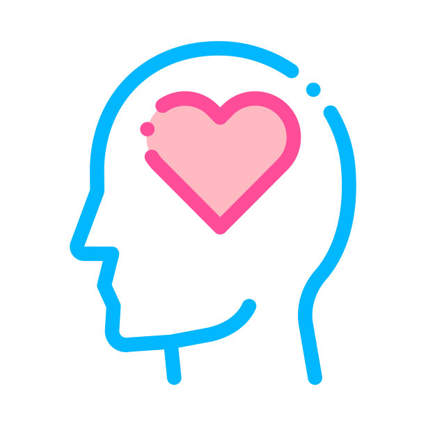 心爱象征在男人剪影心灵矢量图片下载