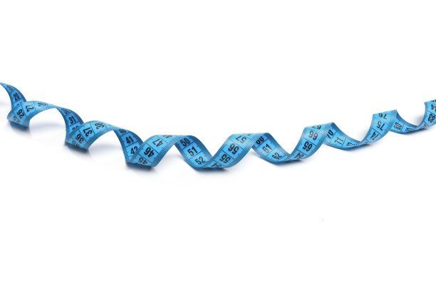 蓝色卷尺孤立在白色背景上图片下载