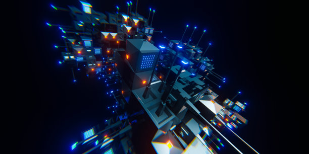 立方体的科幻构造概念图片下载