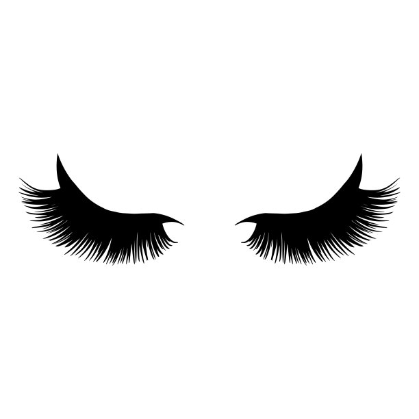 黑色长睫毛矢量插图。美丽的睫毛孤立的背景。图片下载