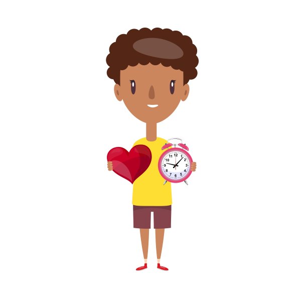 用爱给时间，用复古的时钟和红色的心在手上图片下载