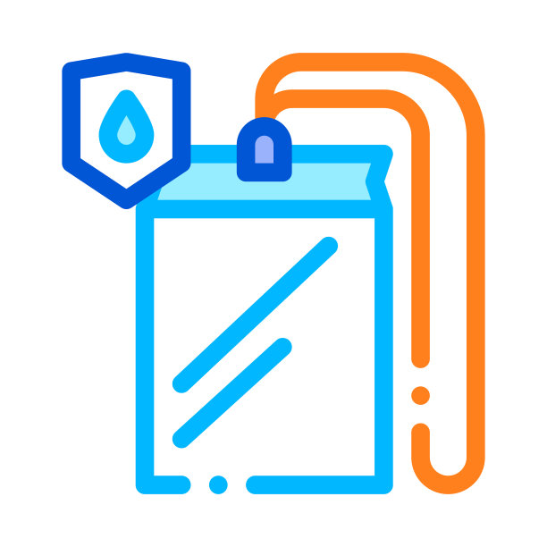 防水材料的东西覆盖矢量线图标图片下载