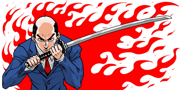 像西装革履的武士一样酷的商人图片下载