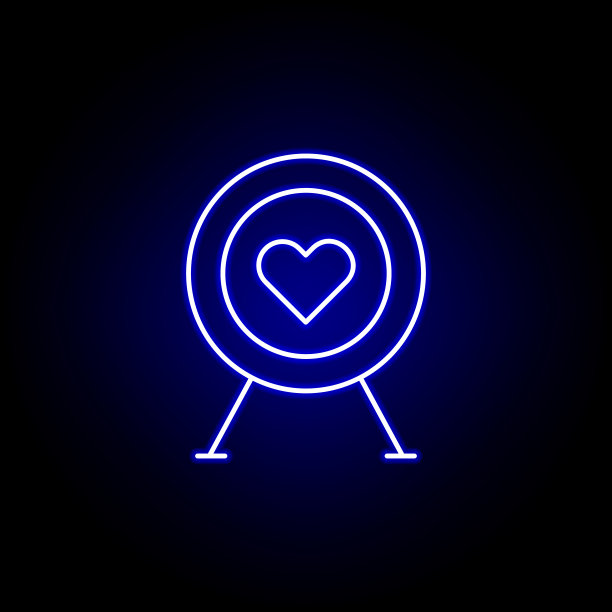 目标友谊轮廓蓝色霓虹图标。元素友谊线图标。符号、符号和矢量可以用于web、logo、手机应用、UI、UX图片下载