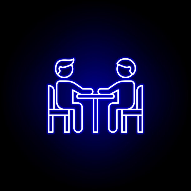 约会友谊轮廓蓝色霓虹图标。元素友谊线图标。符号、符号和矢量可以用于web、logo、手机应用、UI、UX图片下载