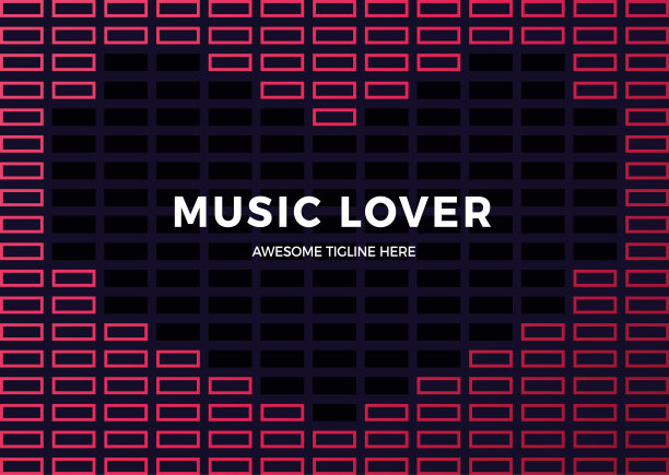 声波心形框架。音乐均衡器矢量股票插图。抽象矢量插图的声音爱好者图片下载