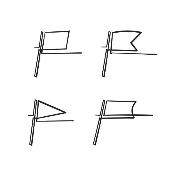 涂鸦旗帜图标插图矢量手绘风格图片下载