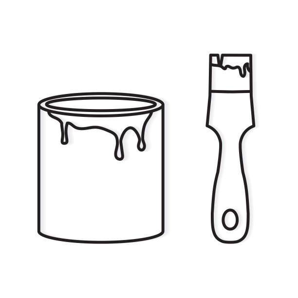 油漆和画笔图标罐素材图片