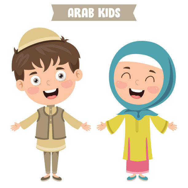 穿着传统服装的阿拉伯儿童图片下载