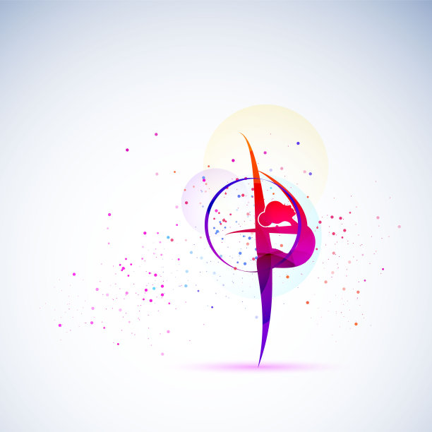 体操女孩力量抽象背景矢量插画图片下载