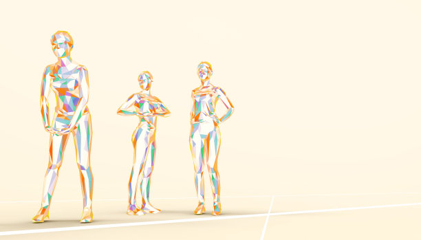 女性跑步慢跑健康概念低聚线艺术创意健身运动和背景上的黄色背景-插图最小的风格图片下载