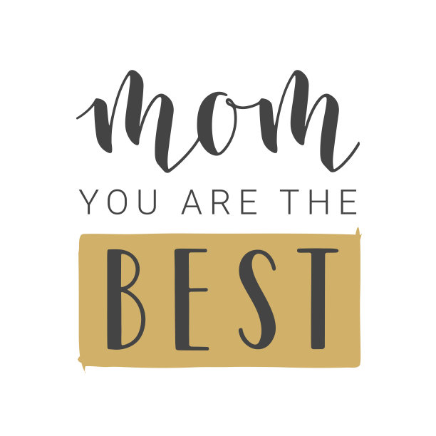 手写的“妈妈，你是最好的”。矢量插图。图片下载
