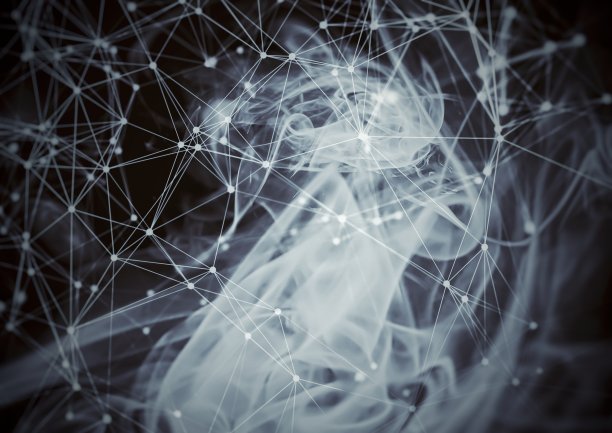 在技术概念上抽象了烟雾和光网图片下载