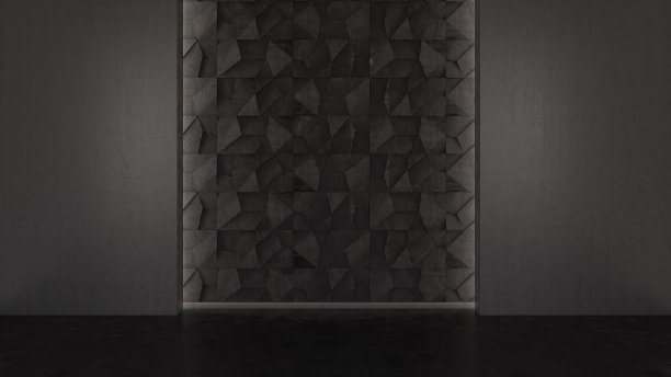 黑色几何空墙图片下载