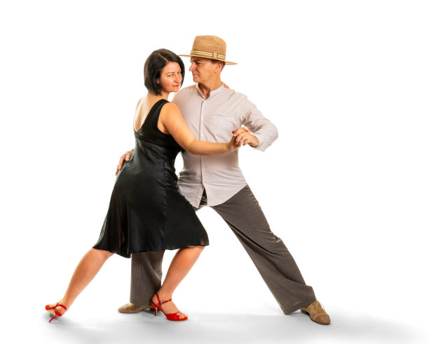 探戈03 -一对孤立在白色背景上的表达图片下载