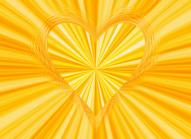 金色的心与阳光的背景图片下载