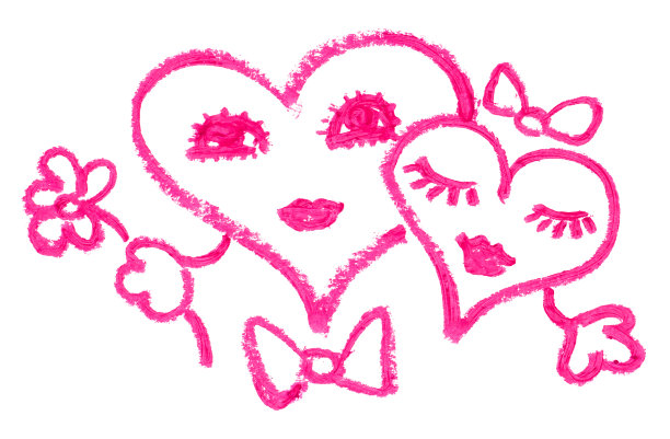 口红上的心和脸上的白色图片下载