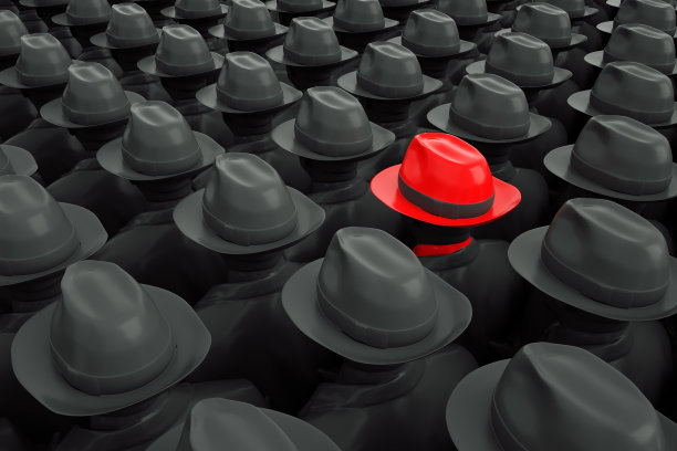 商人戴着不同的帽子，领导理念。图片下载