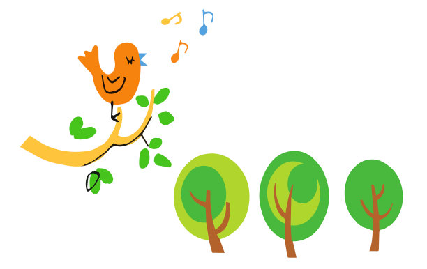 可爱的小鸟在森林里唱歌图片下载